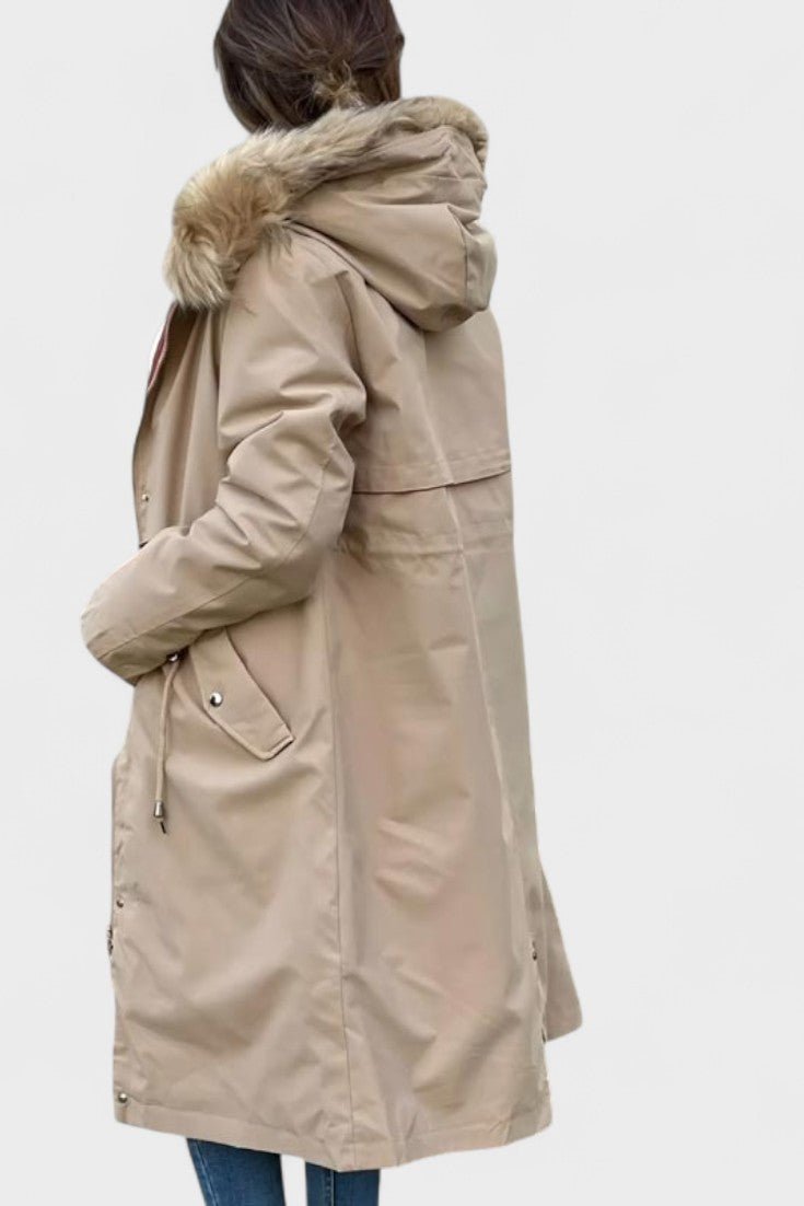 Giada | Long Hooded Coat with Chic Details