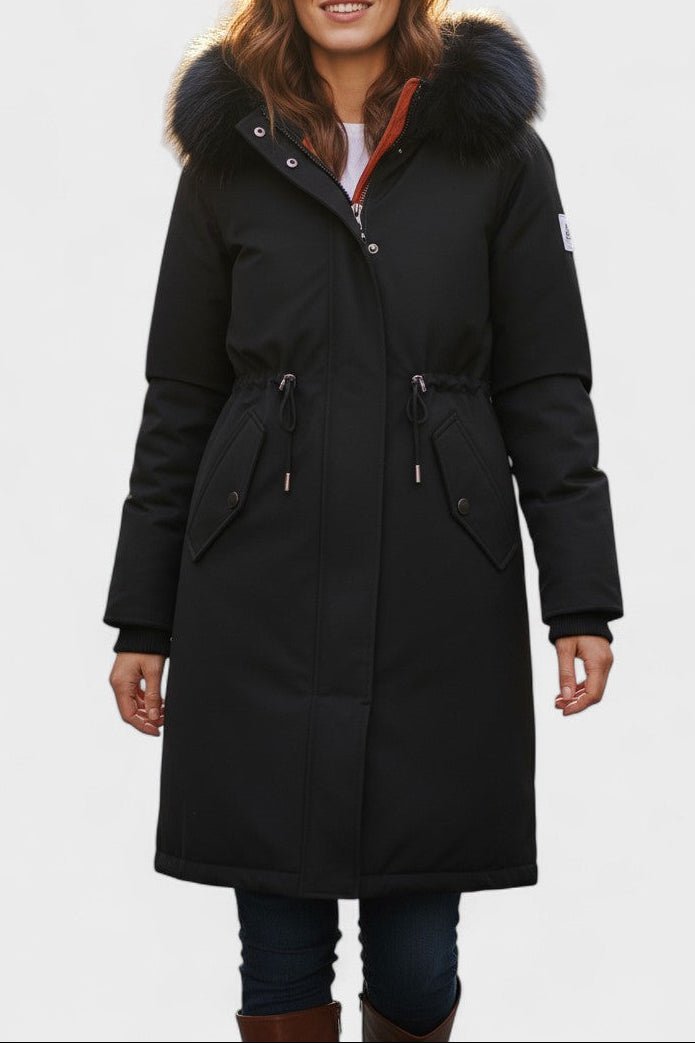 Giada | Long Hooded Coat with Chic Details